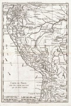 1780 Raynal and Bonne Map of Peru