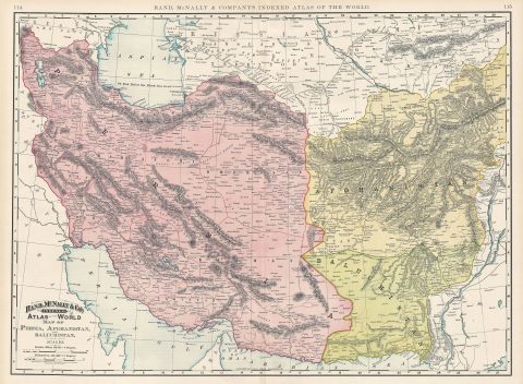 1892 Rand McNally Map of Persia and Afghanistan