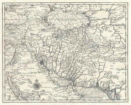 1726 Valentijn Map of Persia and Afghanistan
