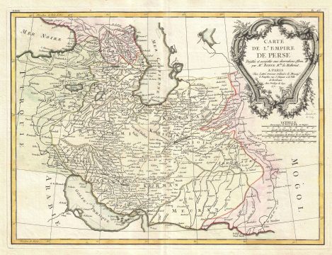 1771 Bonne Map of Persia ( Iran, Iraq, Afghanistan )
