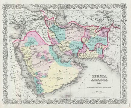 1856 Colton Map of Persia, Afghanistan, and Arabia