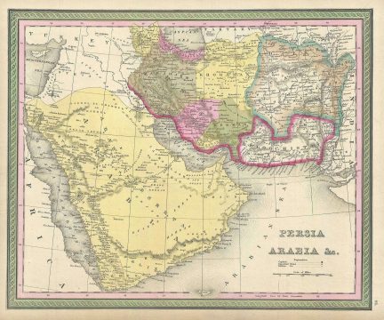 1849 Mitchell Map of Persia, Arabia and Afghanistan