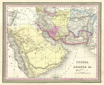 1854 Mitchell Map of Persia Arabia