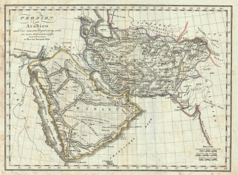 1818 Mollo Map of Persia and Arabia