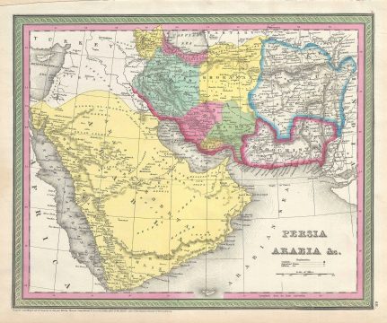 1854 Mitchell Map of Persia and Arabia