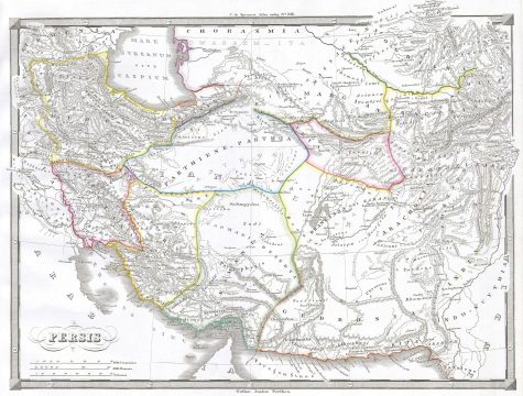 1855 Spruneri Map of Persia ( Iran, Iraq, Kuwait )