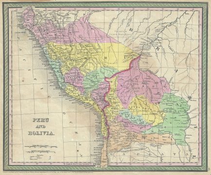 1850 Mitchell Map of Peru and Bolivia