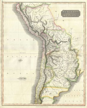1817 Thomson Map of Peru, Chile and Argentina