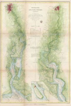 1861 U. S. Coast Survey Map or Chart of the Napa Valley California