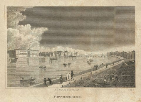 1828 Malte-Brun View of Saint Petersburg, Russia