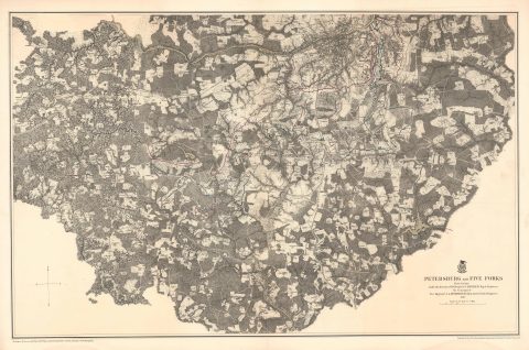 1867 Weyss Map of the American Civil War Siege of Petersburg, Virginia