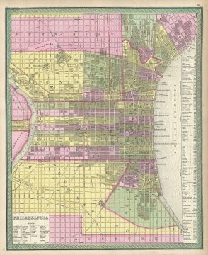 1849 Mitchell Plan or Map of Philadelphia, Pennsylvania