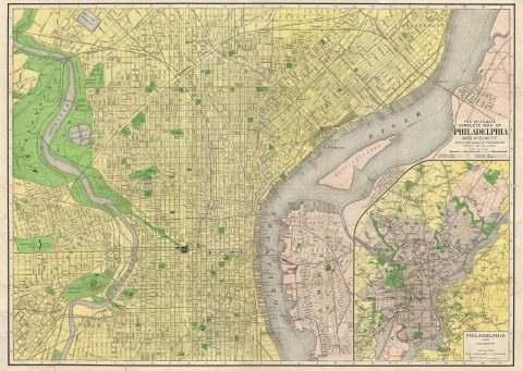 1914 Royal Publishing Pocket Map of Philadelphia, Pennsylvania