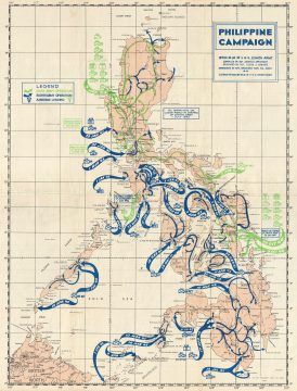 1945 U.S. Army Map of the Philippine Campaign