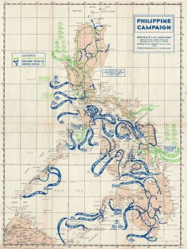 1945 U.S. Army Map of the Philippine Campaign