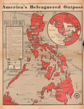 1941 Bannister Map of the Philippines During World War II