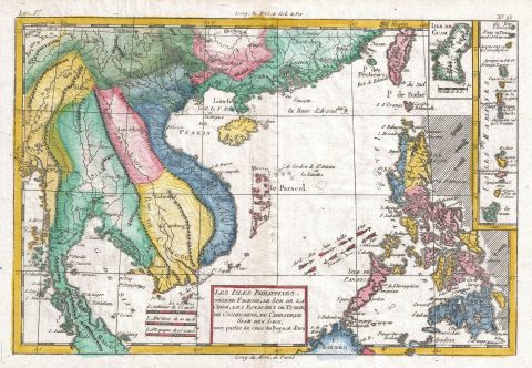 1780 Raynal and Bonne Map of Southeast Asia and the Philippines