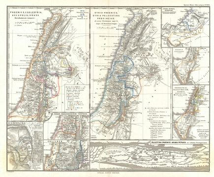 1865 Spruner Map of the Holy Land, Israel, or Palestine in Antiquity