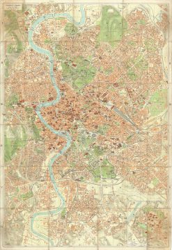 1962 Touring Club Italiano Map or Plan of Rome, Italy