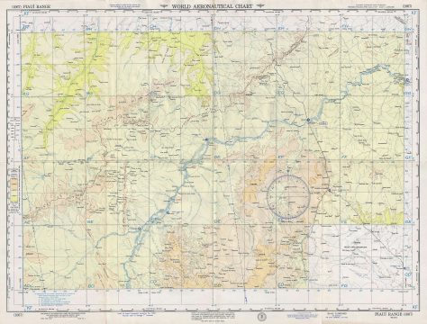 1955 U.S. Air Force Aeronautical Chart or Map of the Piaui Range, Brazil