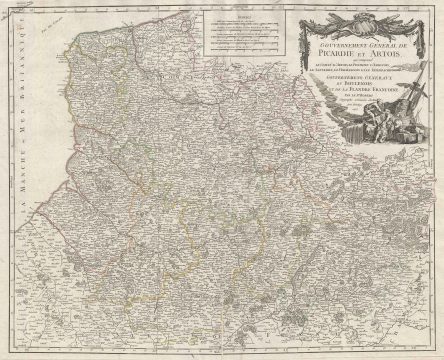 1753 Vaugondy Map of Picardy (Picardie) and Artois