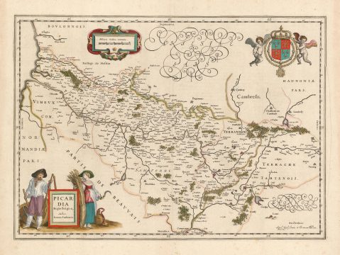 1644 Blaeu Map of Picardy