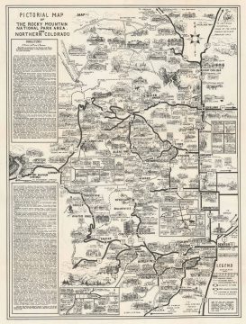 1942 Ruth Pictorial Map of Northern Colorado and Estes Park