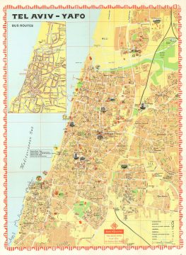 1974 Carta Pictorial City Plan or Map of Tel Aviv, Israel