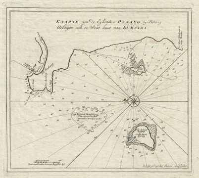 1728 Van Keulen Map of Pisang Islands on the West Coast of Sumatra, Indonesia