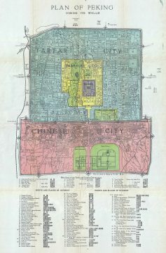1924 Fei Shi City Map or Plan of Beijing / Peking, China