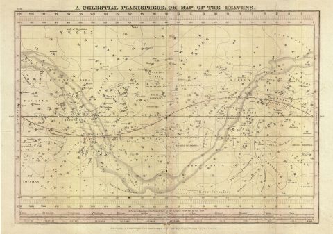 1835 Burritt / Huntington Map of the Celestial Planisphere