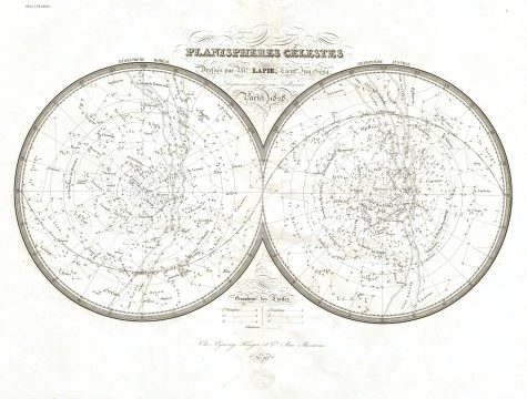 1829 Lapie Celestial Map of Stars and Constellations