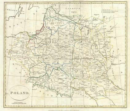 1799 Clement Cruttwell Map of Poland and Lithuania