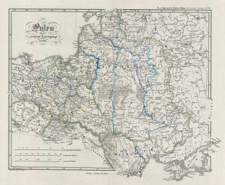 1854 Spruner Map of Poland  to 1795