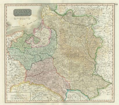 1817 Thomson Map of Poland and Lithuania