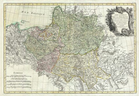 1762 Rizzi Zannoni Map of Poland and Lithuania