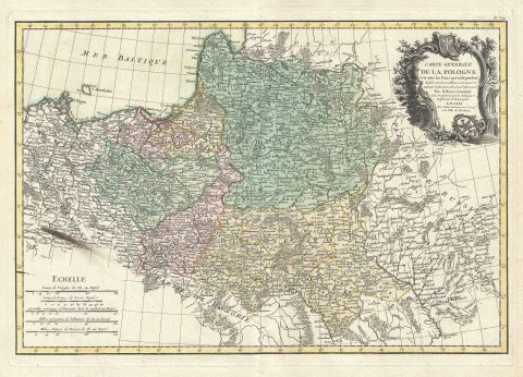 1762 Rizzi Zannoni Map of Poland and Lithuania