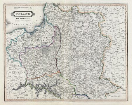 1831 Lizars Map of Poland and Lithuania