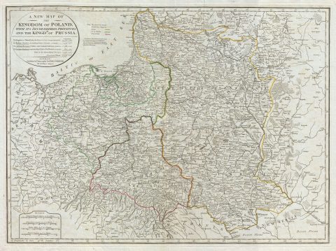 1799 Laurie and Whittle Map of the Poland and Lithuania following the Third Partition