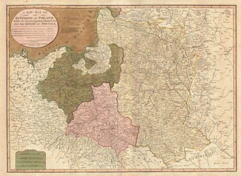 1799 Laurie and Whittle Map of Poland and Lithuania after the Third Partition