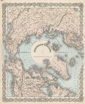 1873 Colton Map of the Arctic or North Pole
