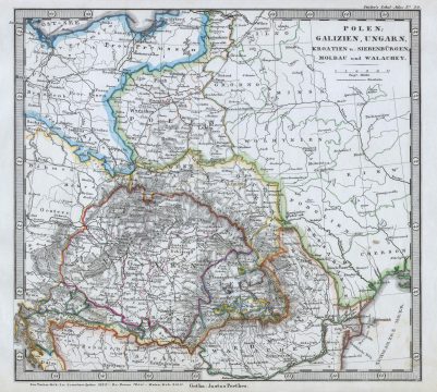 1862 Stieler Map of Poland and Hungary