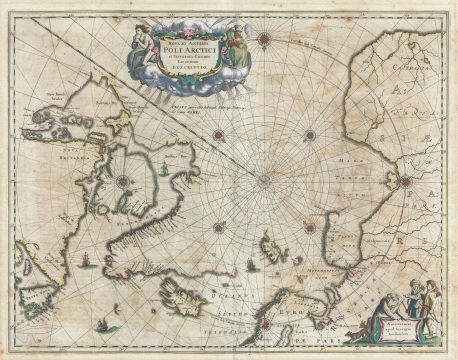 1636 Jansson Map of the North Pole or Arctic Regions