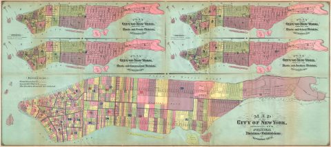 1870 Hardy Map of Manhattan, New York City
