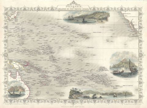 1851 Tallis and Rapkin Map of Polynesia