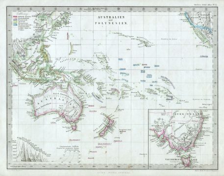 1862 Stieler Map of Australia and Polynesia