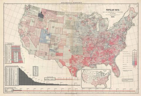 1883 Scribner's Voting Map of the United States