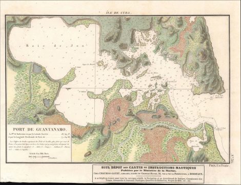 1830 French Ministry of the Navy Map of Guantánamo Bay, Cuba