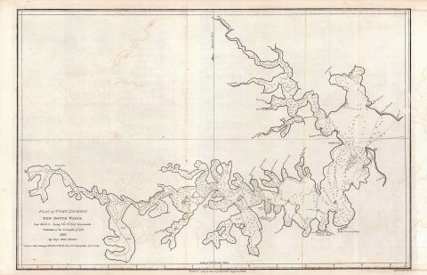1789 Hunter Nautical Map of Port Jackson, Sydney, Australia