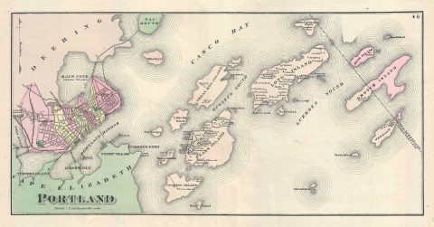 1885 Map of Portland, Maine